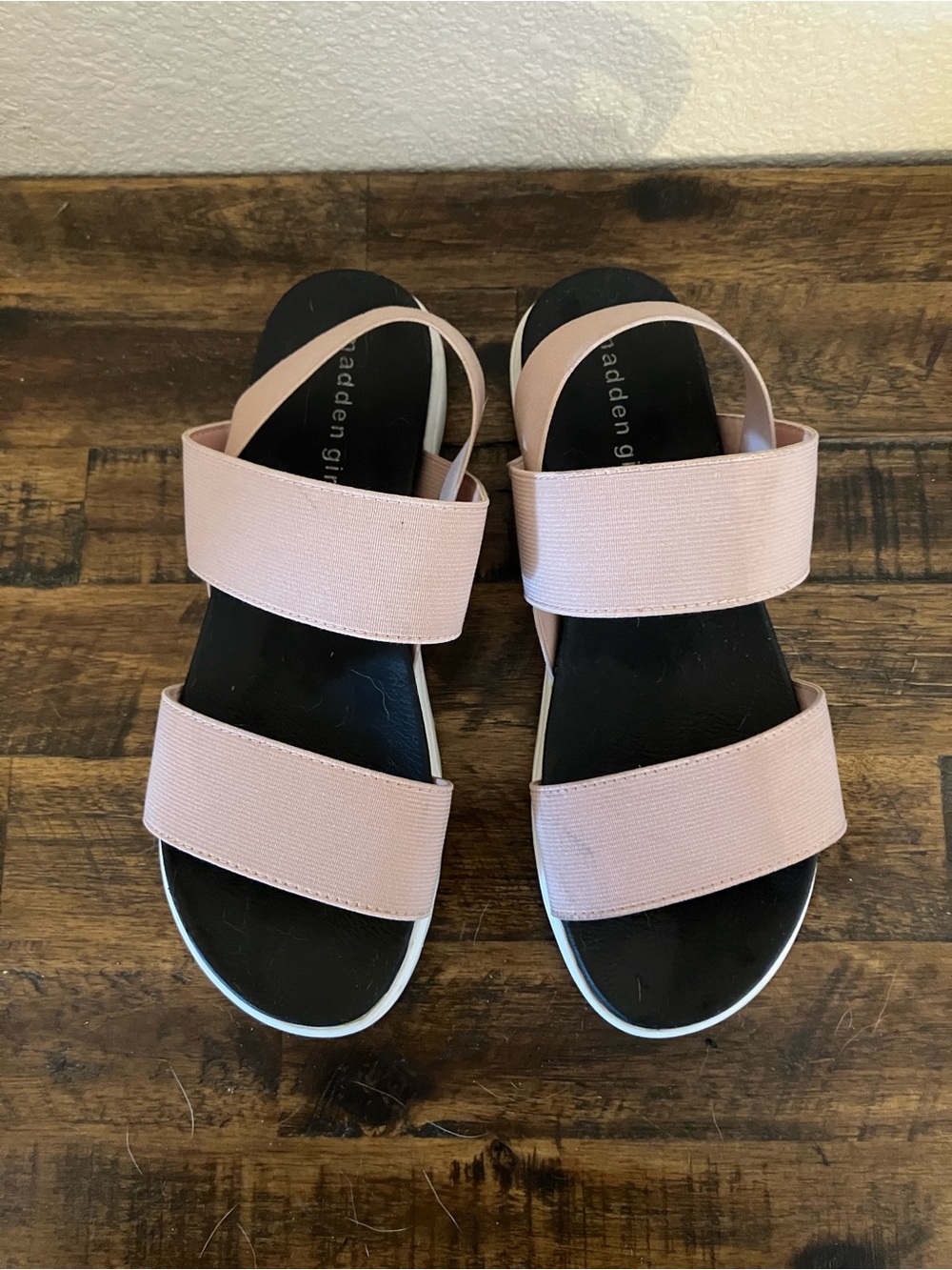 Madden Girl Pink Wide Strap Platform Sandals